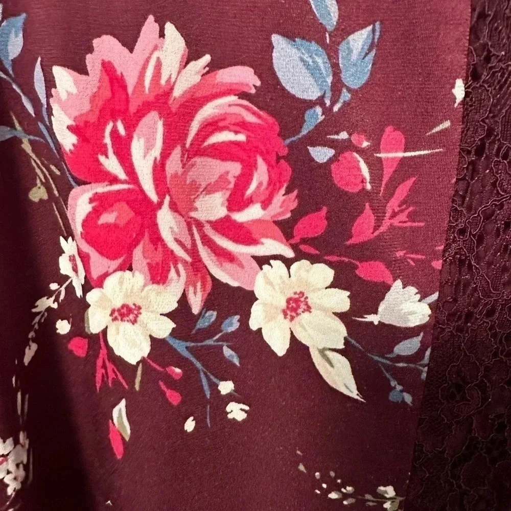 White House Black Market burgundy floral tank